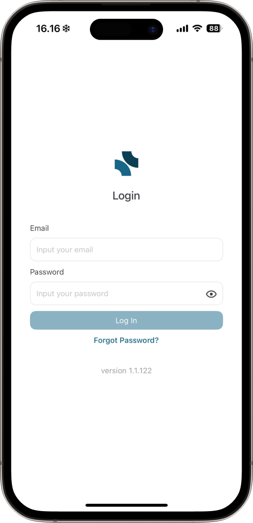 login screen
